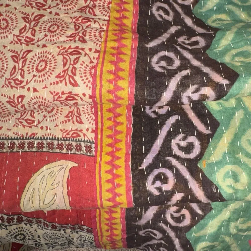 Handmade kantha quilt
